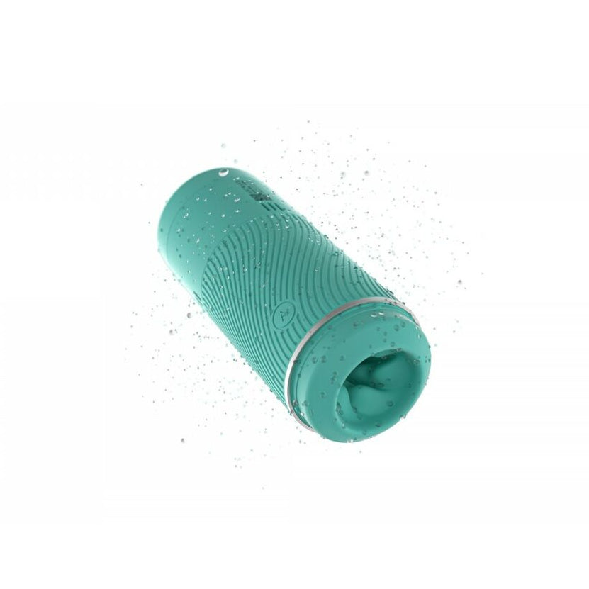 mint coloured masturbator for men on a white background