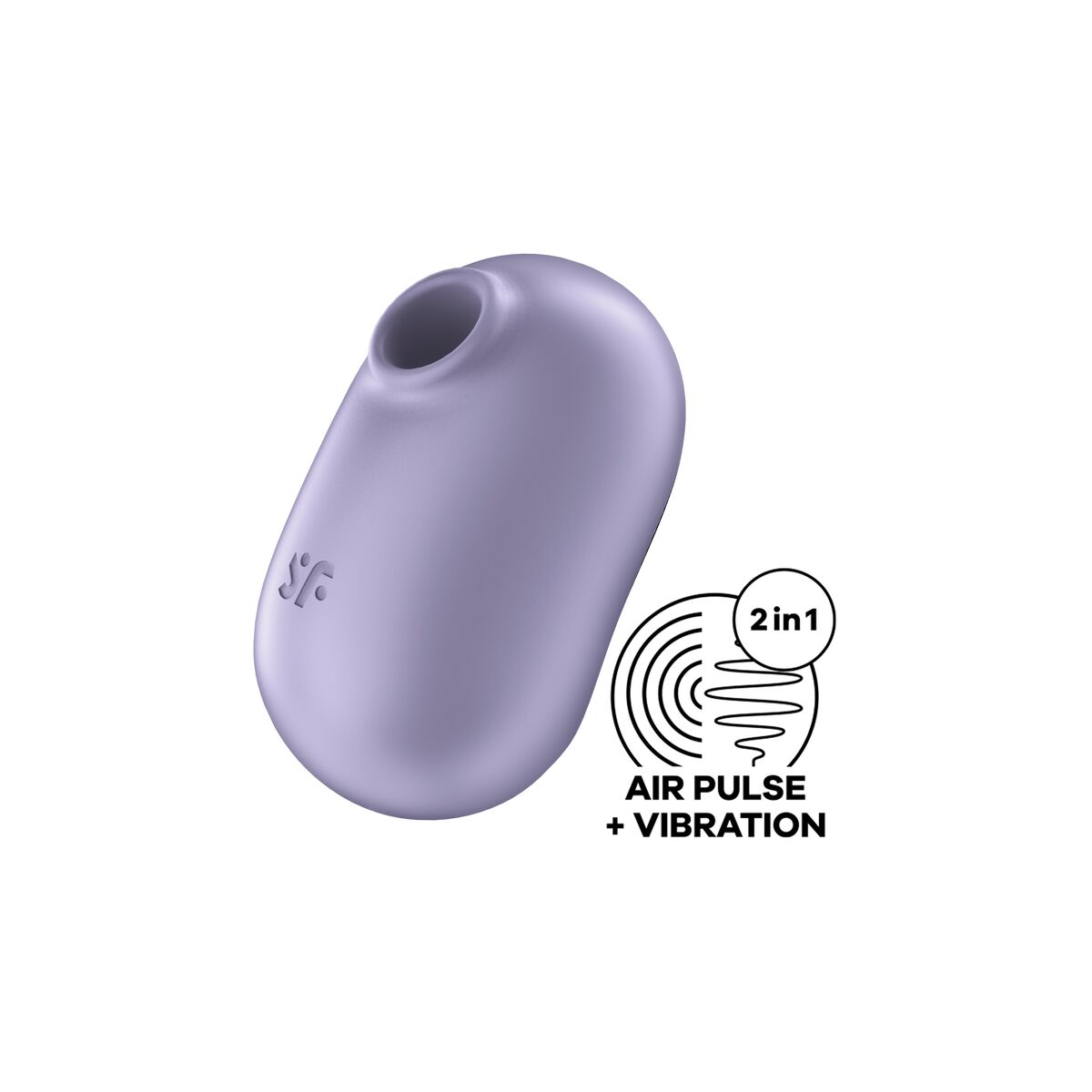 Purple 2-in-1 air pulse and vibration adult toy for women on a white background