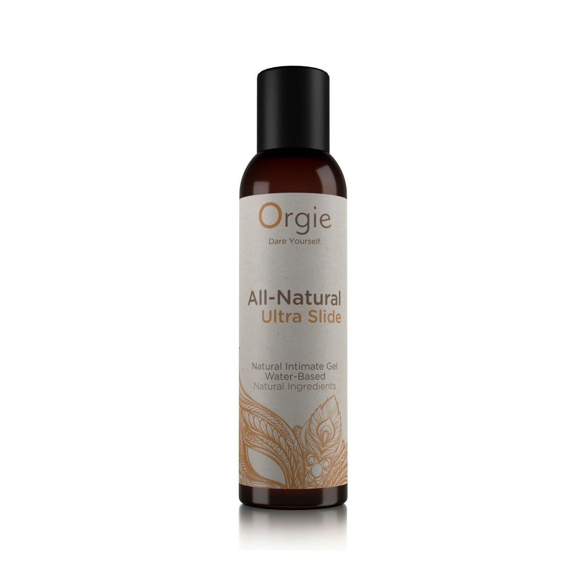 Bottle of Orgie All-Natural intimate gel Ultra Slide product on a white background