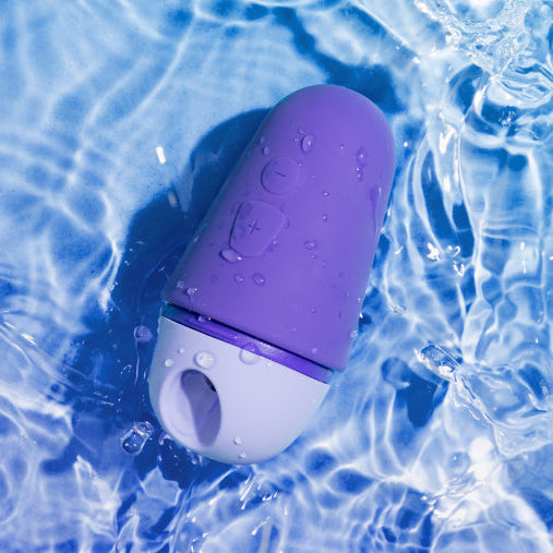 romp clitoral suction pleasure toy for women in a blue water