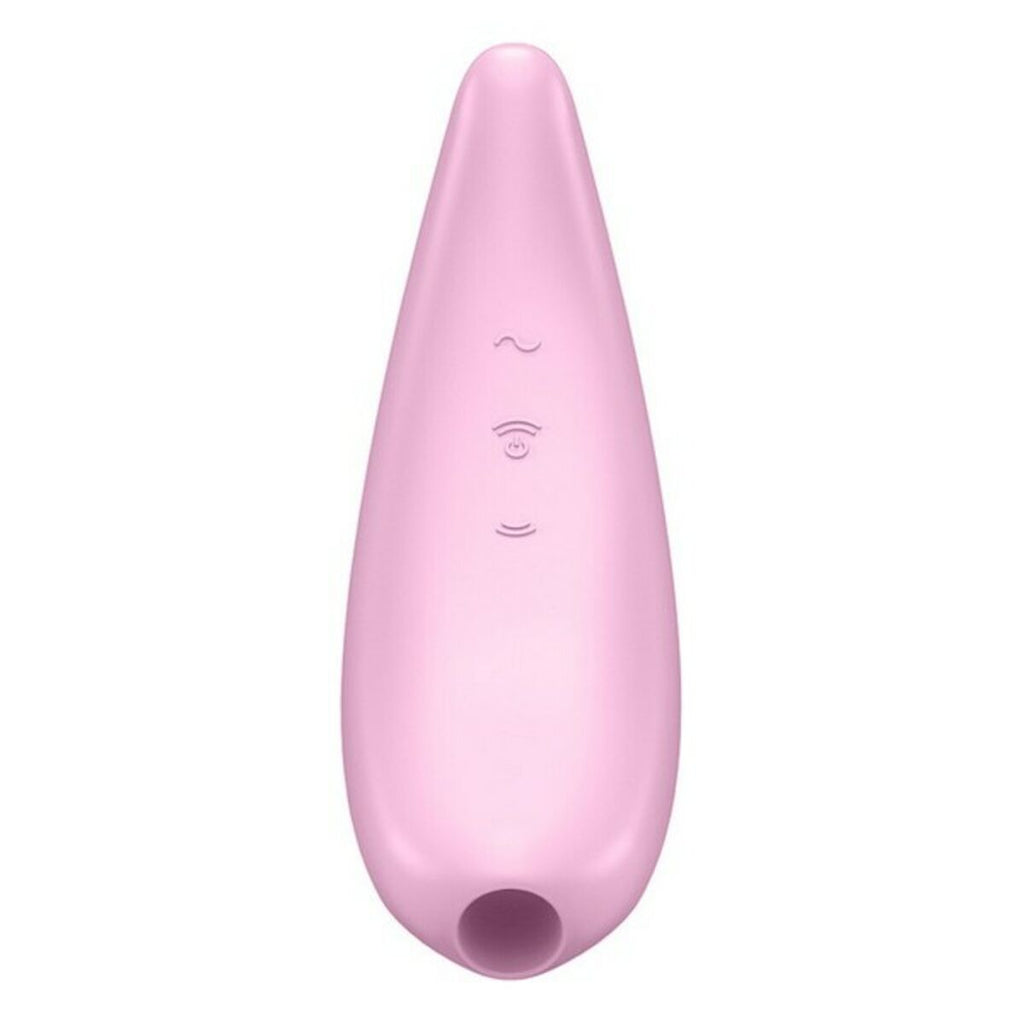 Rechargeable dual stimulation air pulse vibrator in pink on white background