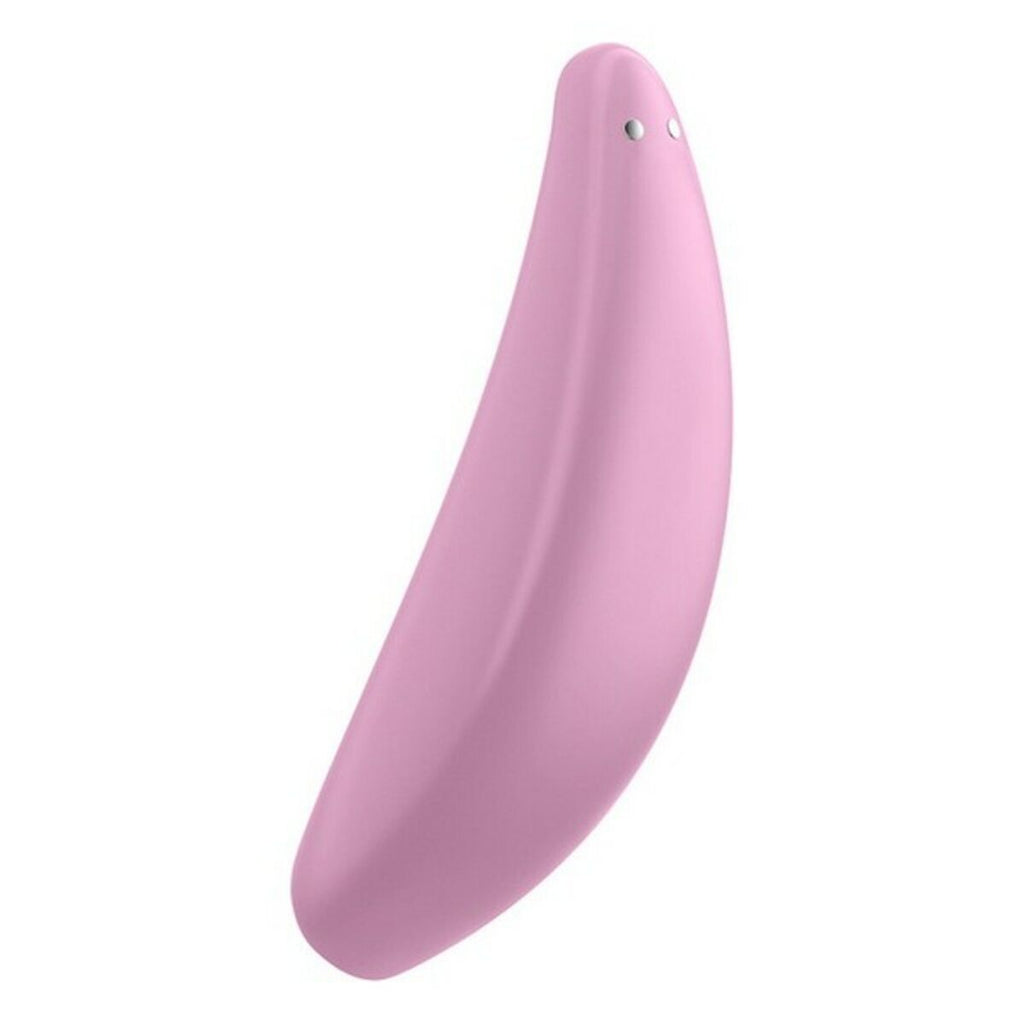 Pink curved vibrator with air pulse technology