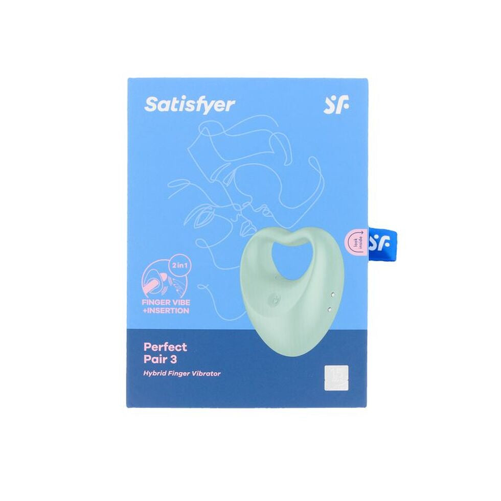 Satisfyer Perfect Pair 3 hybrid finger vibrator packaging on a white background