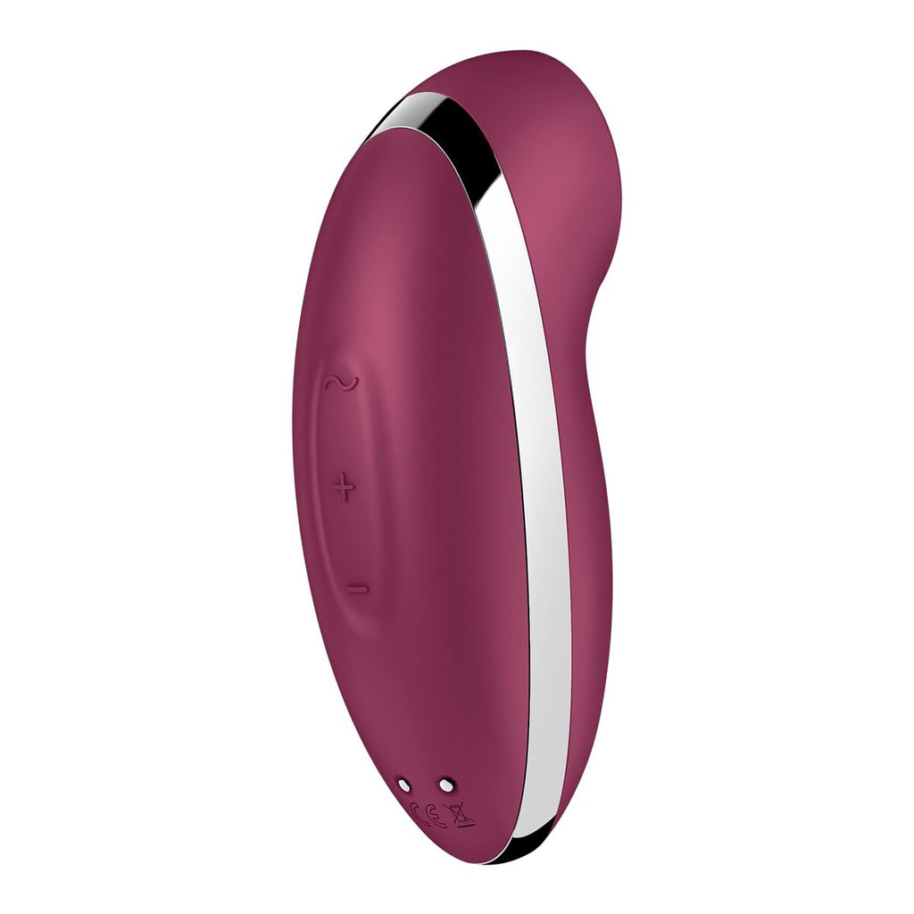 Pink Satisfyer Vibrator Tap & Climax 2 personal massager device with control buttons on a white background