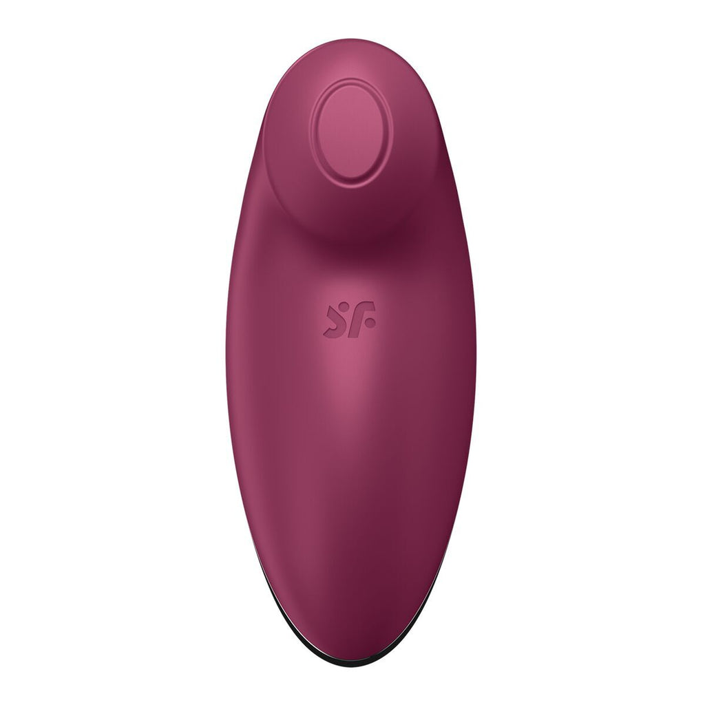 Pink Satisfyer Vibrator Tap & Climax 2 personal massager device for women on a white background