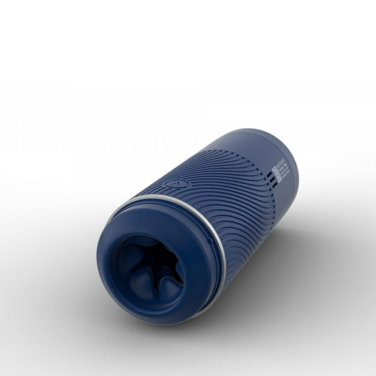 Blue masturbator sleeve for men on a white background