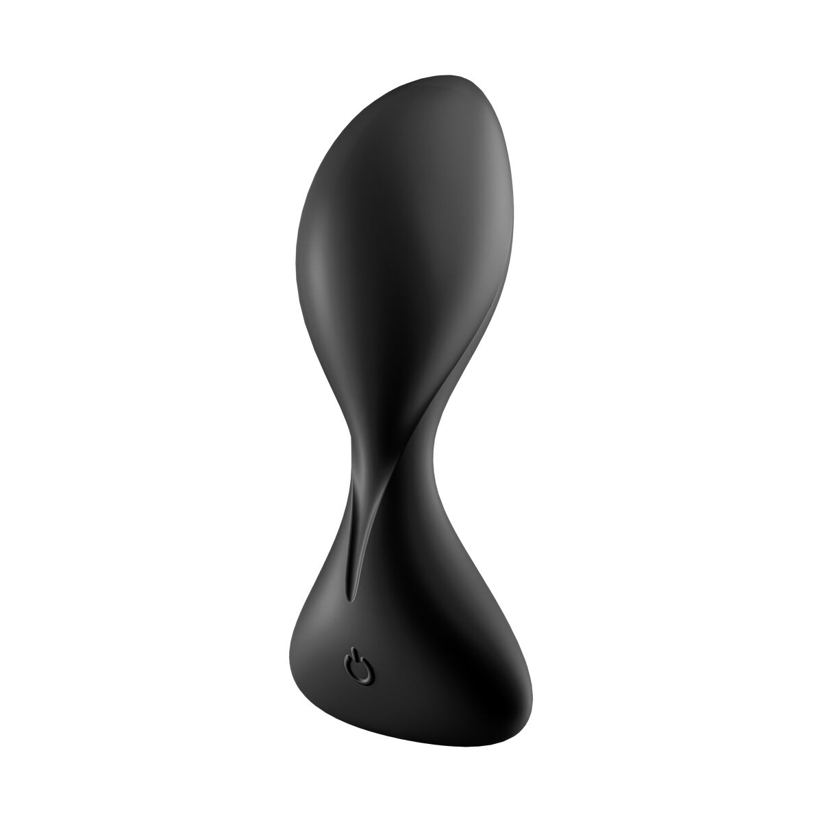 Black Beginner-friendly vibrating anal plug with wide base