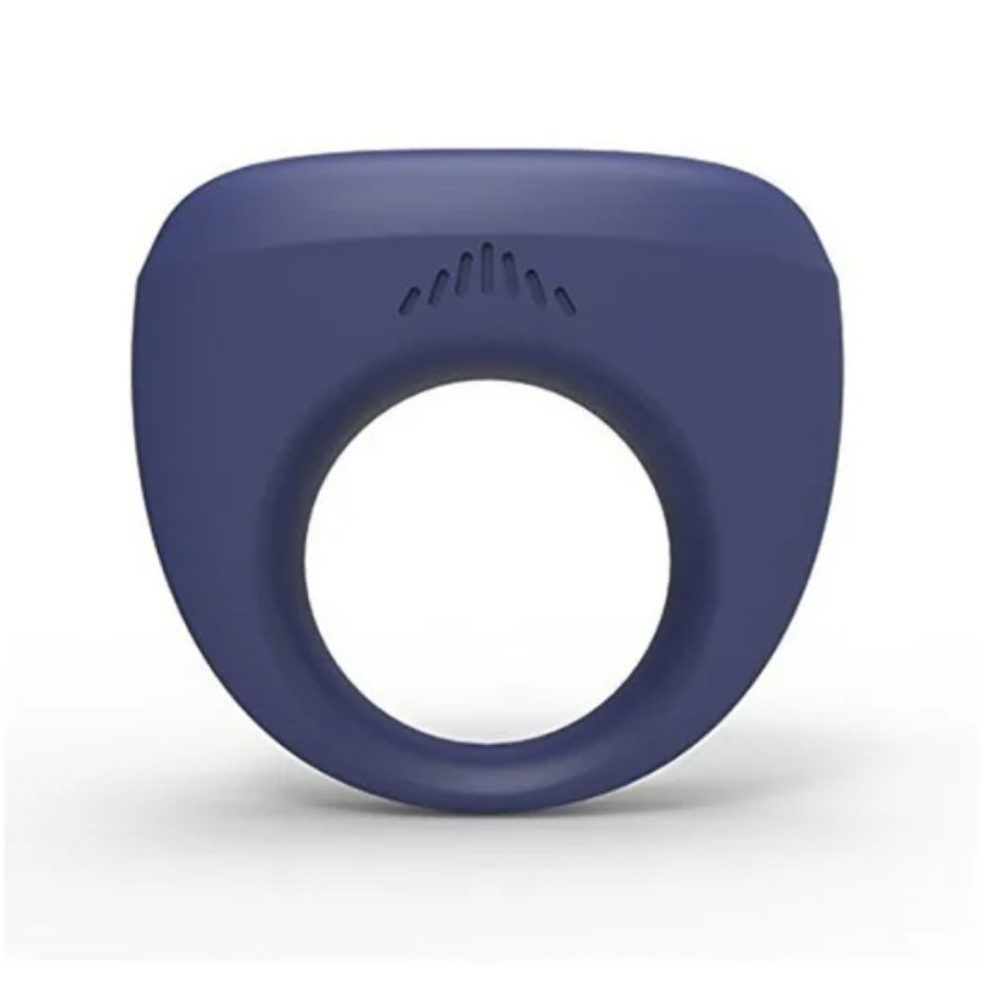 Navy blue silicone ring on a white background