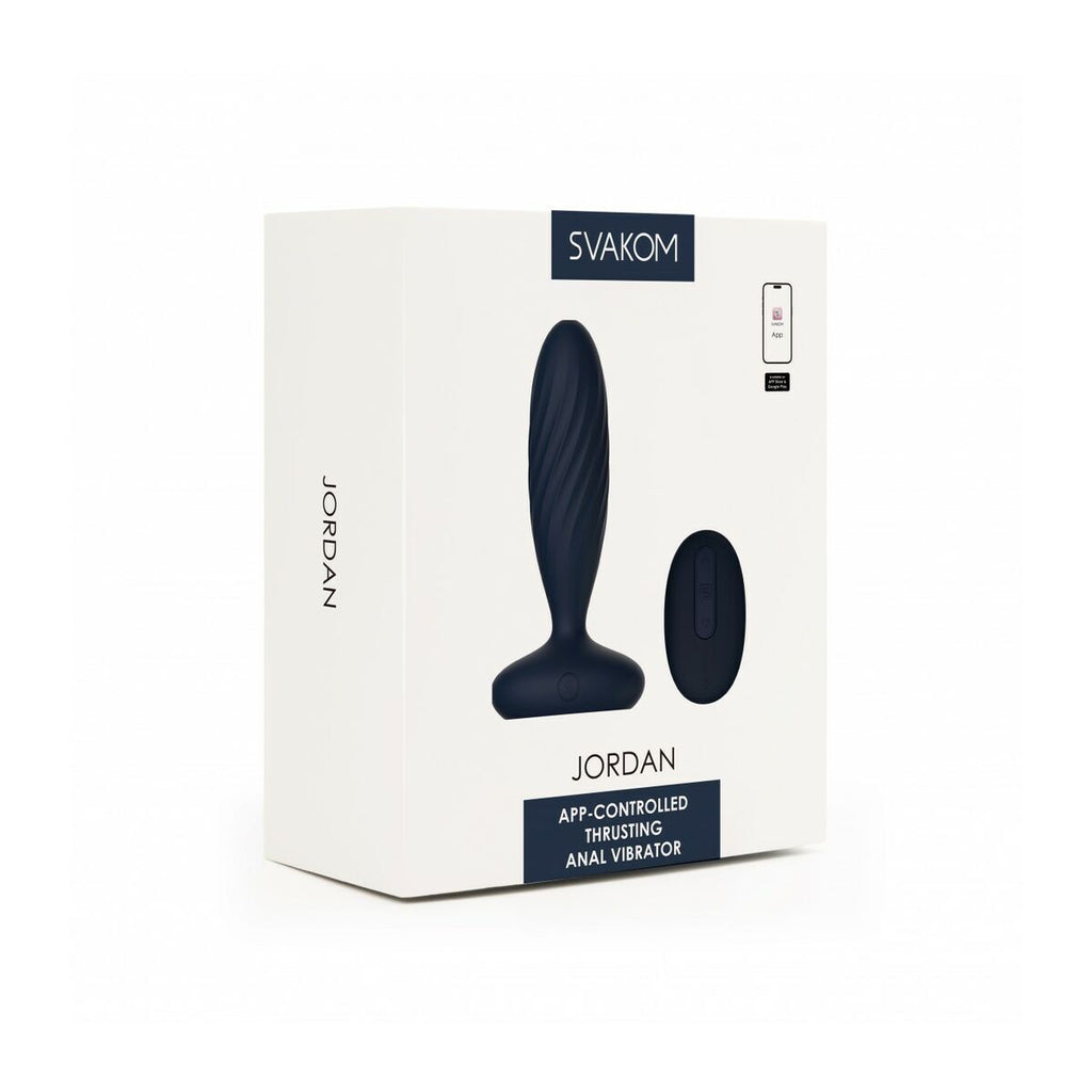 Svakom Jordan anal vibrator packaging on a white background