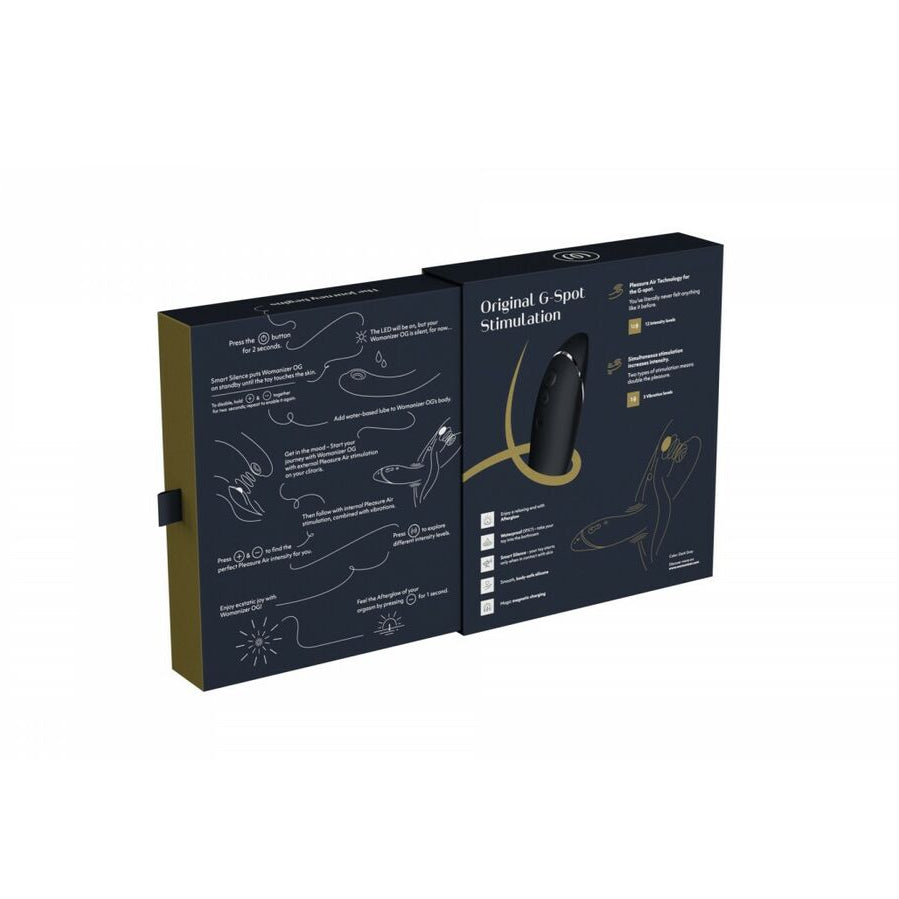 Black and gold erotic product packaging with illustrations on a white background