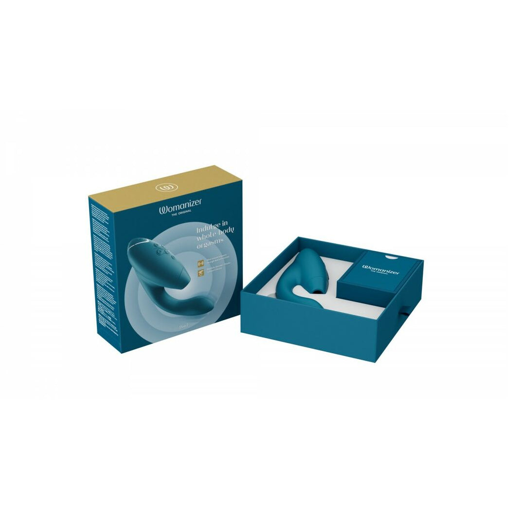 womanizer branded indulgence product with a multicolor design on a white background
