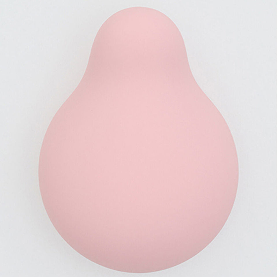 Pink pear-shaped pleasure toy on a white background