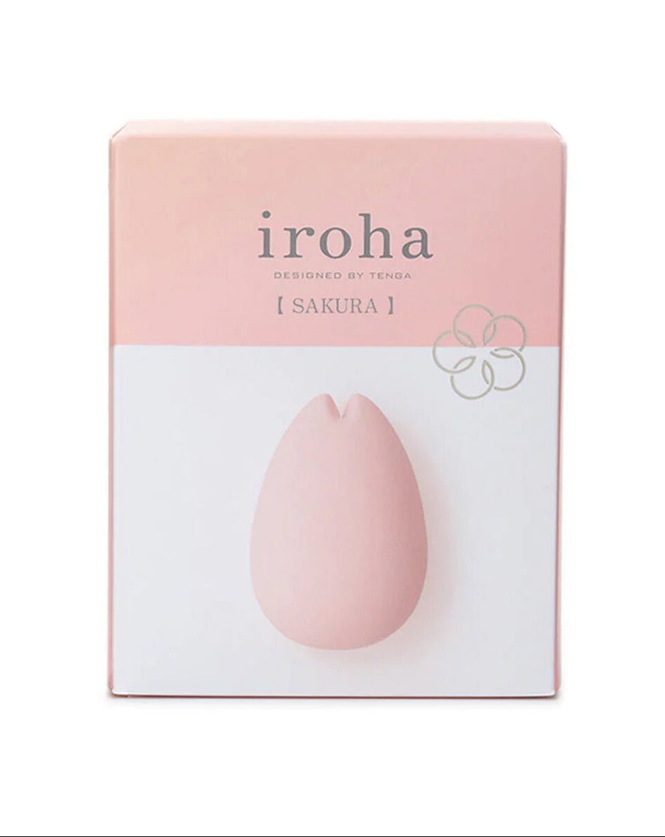 Pink sexual wellness product with 'iroha' branding on a light pink box against a white background