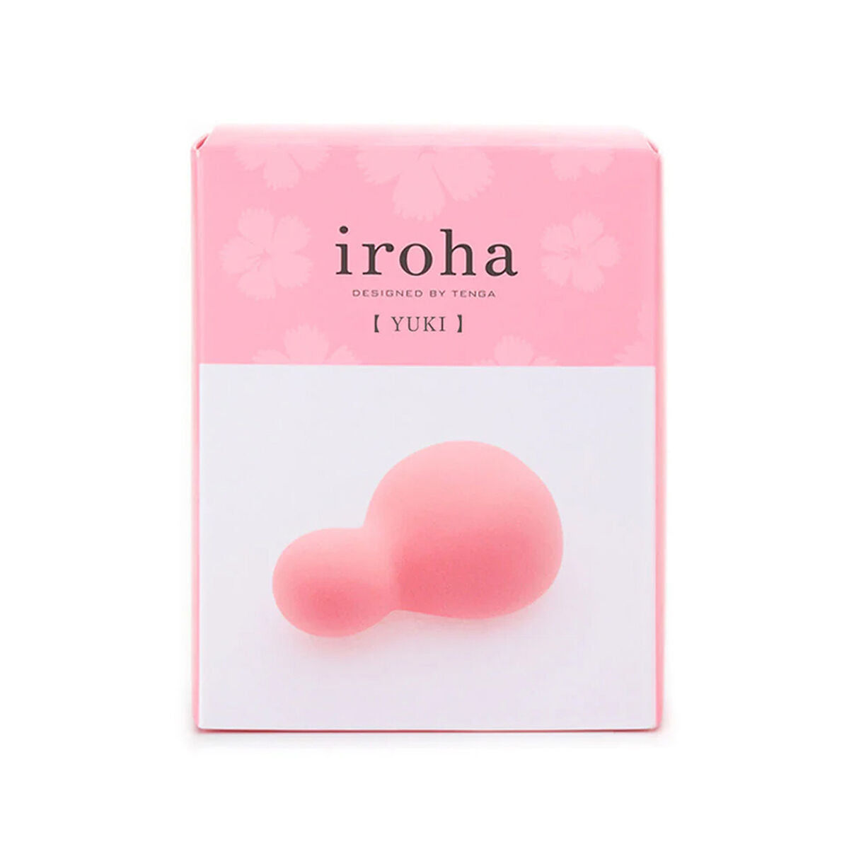 Pink packaging of 'iroha' sexual wellness product with a small pink object on a white background