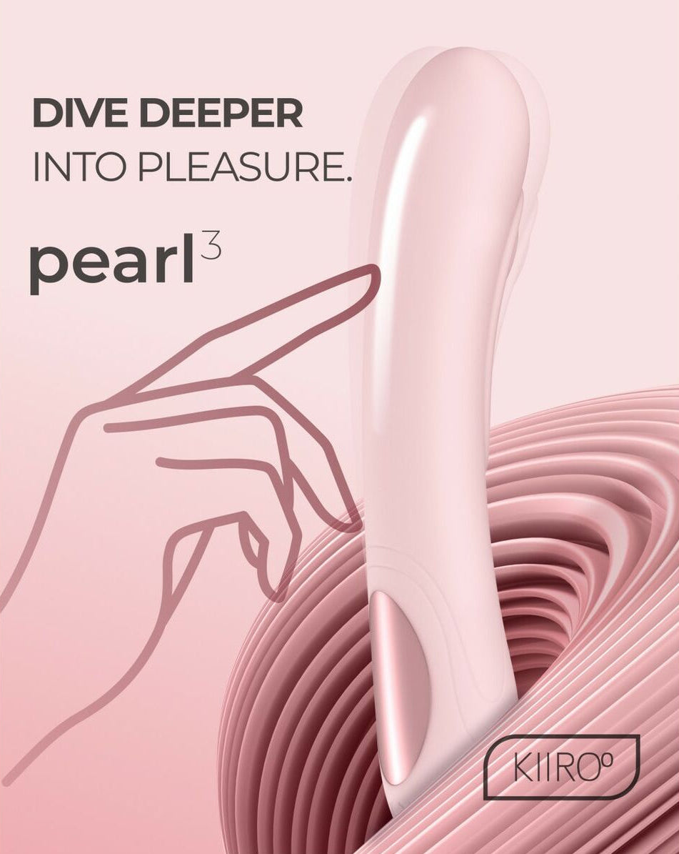 Product packaging for 'pearl3' with a hand illustration and 'Kiiro' branding on a pink background.