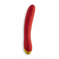 Red and yellow pleasure toy on a white background