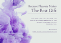 Gift voucher for sexual wellness products with purple floral design and text.