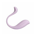 Purple curved pleasure toy for adults on a white background