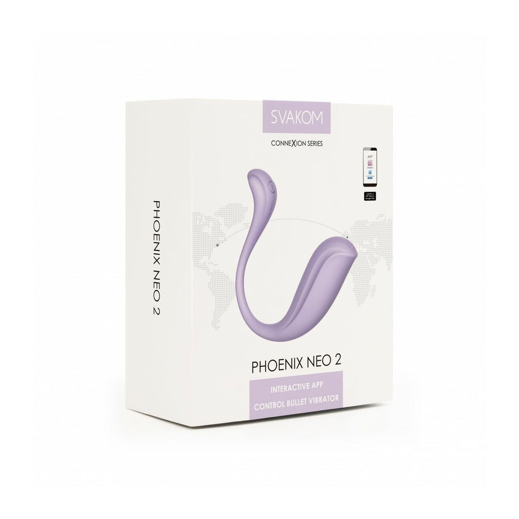Box of SVAKOM Phoenix Neo 2 sexual wellness device on a white background