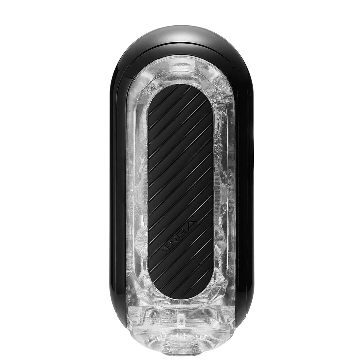 Black and clear electronic pleasure toy on a white background