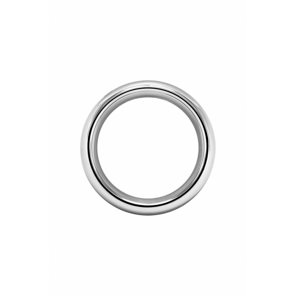 Silver penis ring on a white background