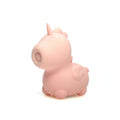 Pink unicorn-shaped sexual wellness device intended for adults only on a white background