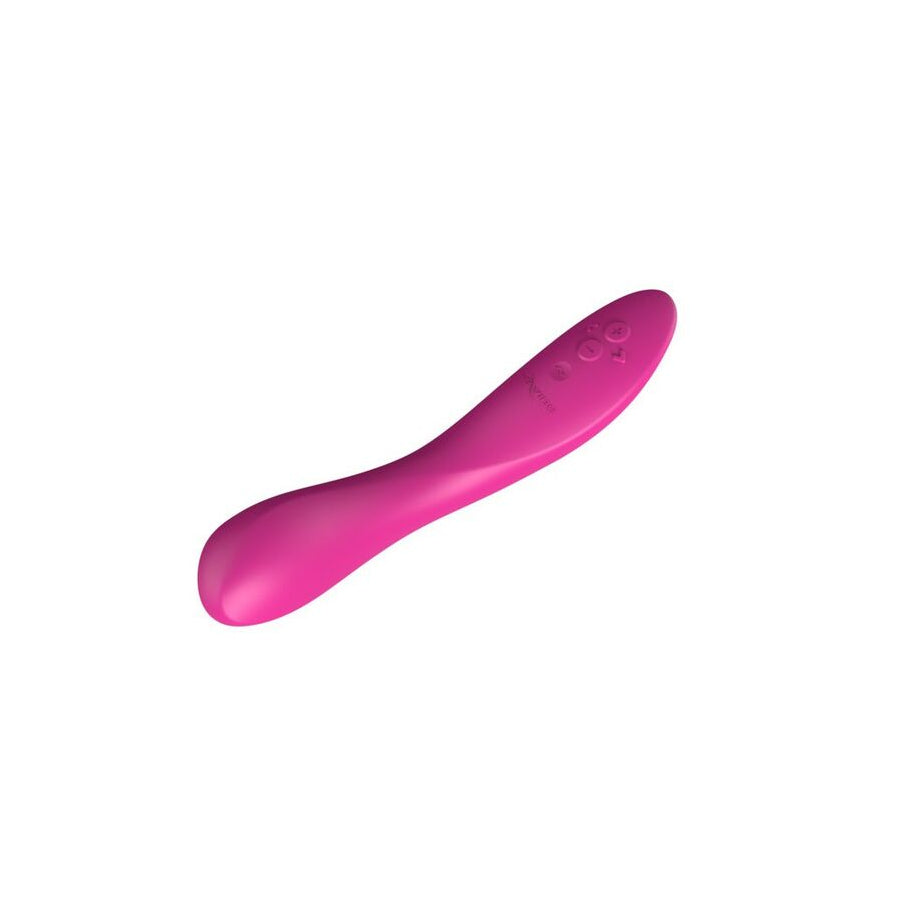 Pink plastic vibrator on a white background