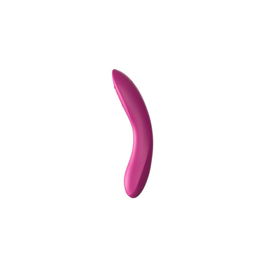 Pink curved intimate wellness product on a white background