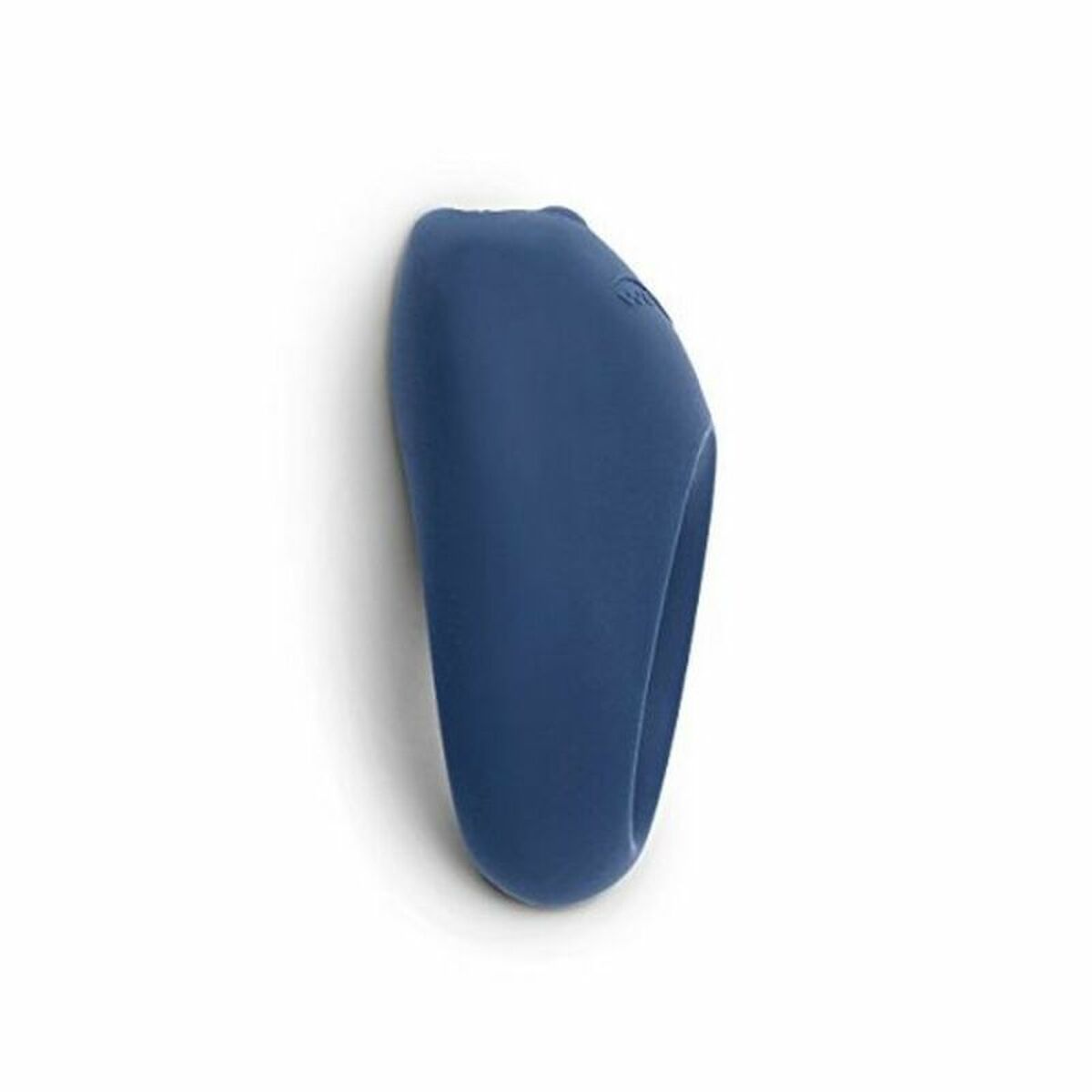 Blue silicone pleasure ring on a white background