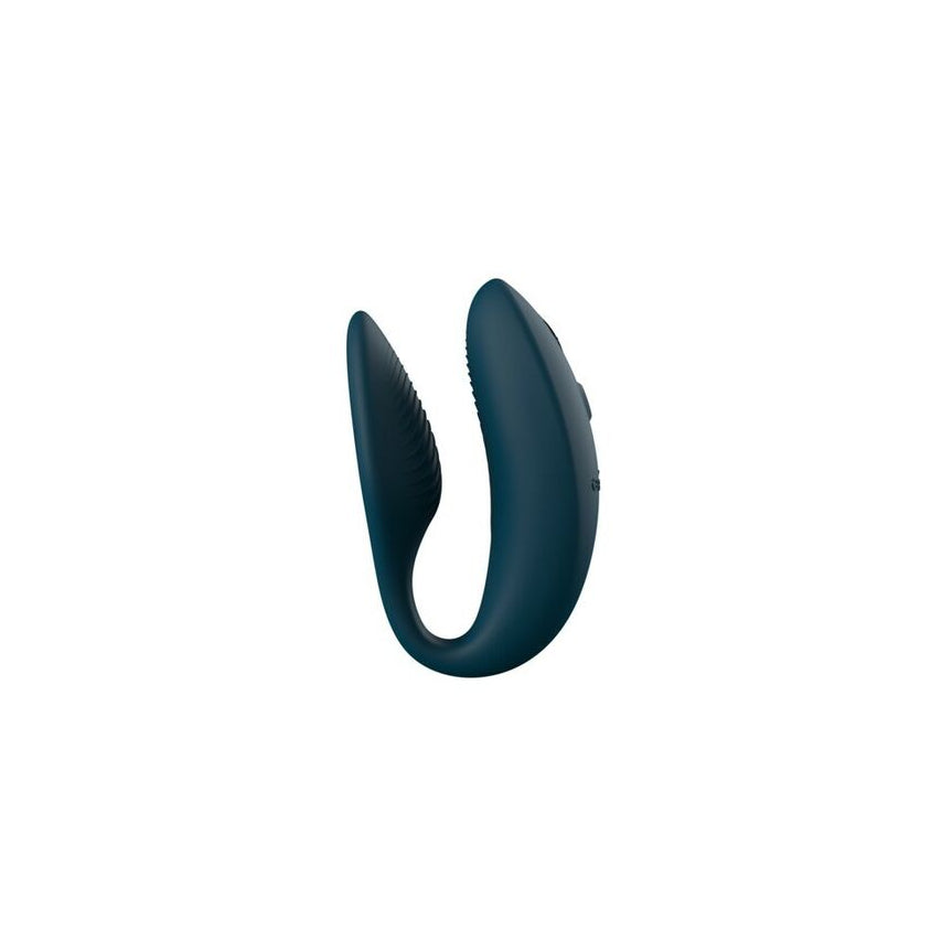 blue u shaped vibrator on a white background