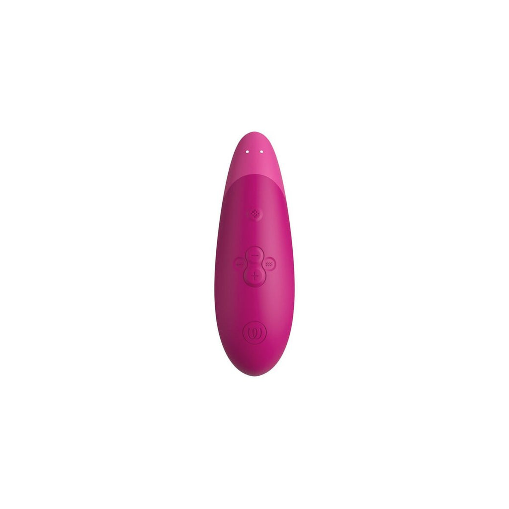 Pink and purple adult toy device on a white background