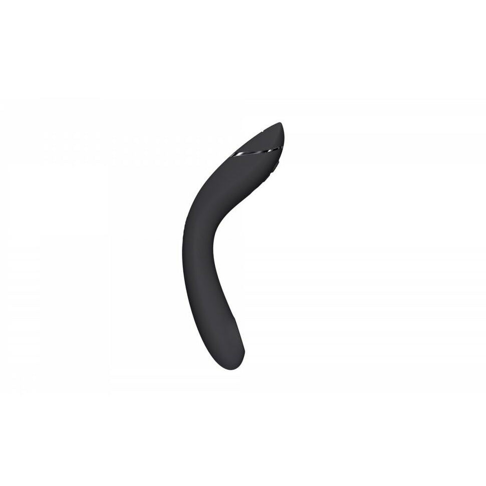 Black curved vibrator on a white background
