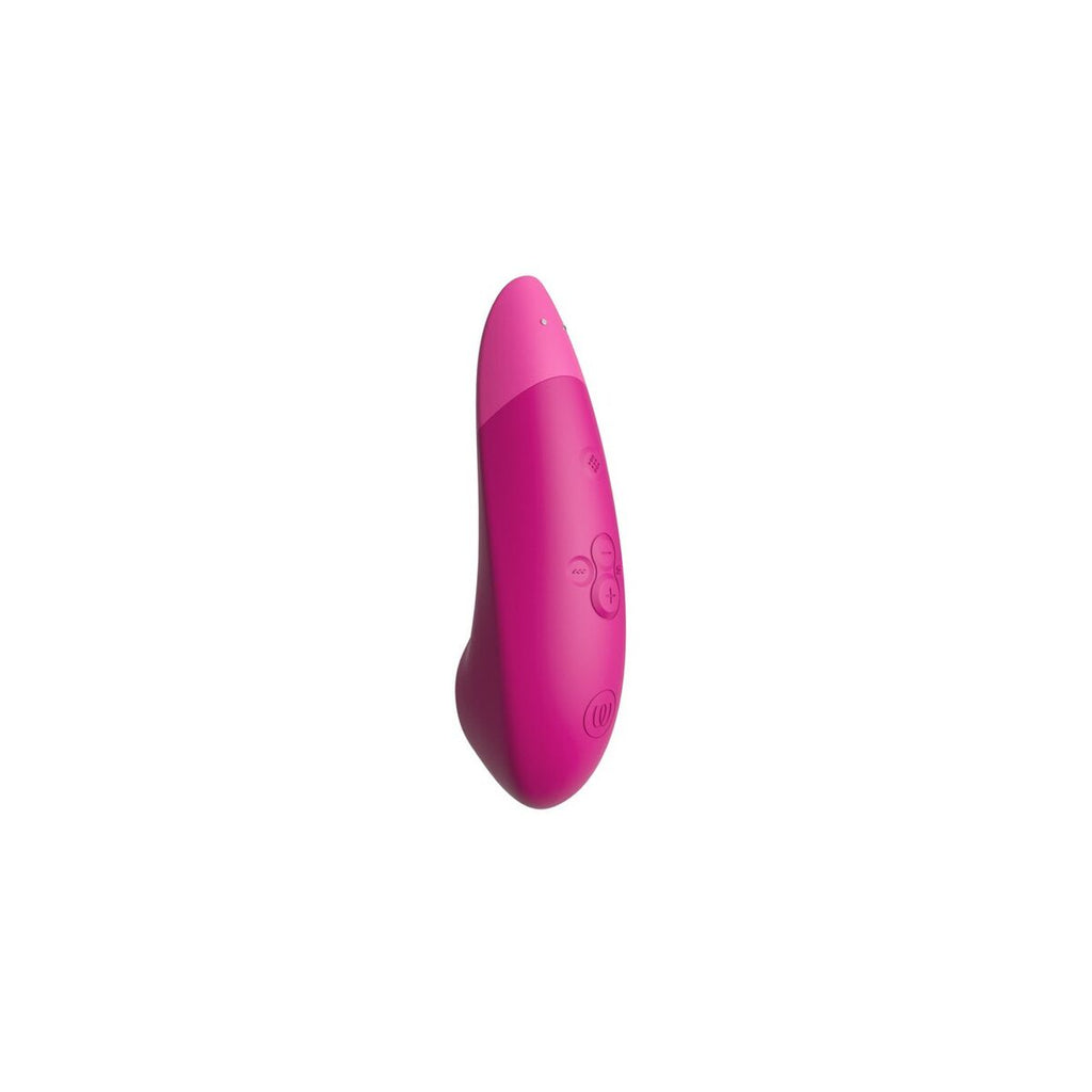 Pink sexual wellness device on a white background